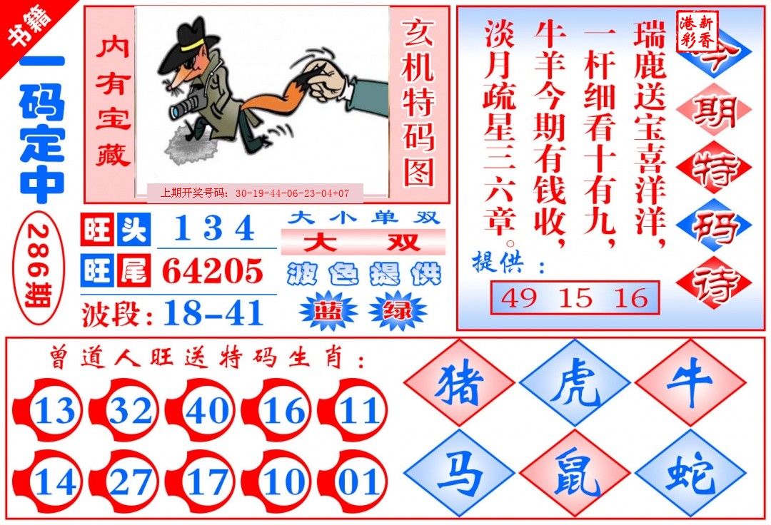 2026286期 一码定中